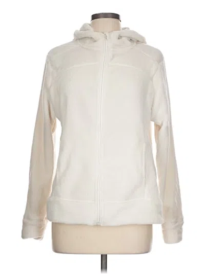 Pre-owned Adrienne Vittadini Zip Up Hoodie In White
