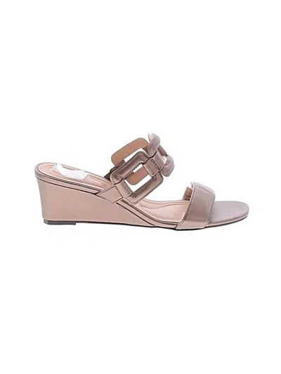 Pre-owned Adrienne Wedges In Tan