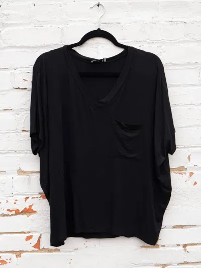 Adrienne Women's Soft Drape Pocket Tee In Black