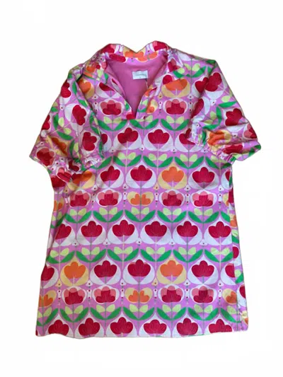 Adrienne Women's Stand Collar Drop Shoulder Dress - Plus In Bulldogs In Multi