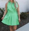 Adrienne Zara Pleated Skirt In Green Apple In Multi