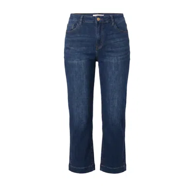 Adrift Clothing Blue Adrift Denim Cropped Straight Leg Jeans In Dark Wash