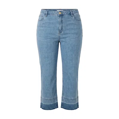 Adrift Clothing Blue Adrift Denim Cropped Straight Leg Jeans In Light Wash