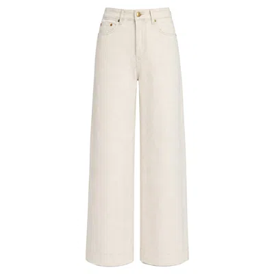 Adrift Clothing Neutrals Adrift Denim Wide Leg Jean In Stone In Multi