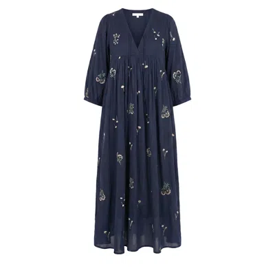 Adrift Clothing Women's Blue Cairo Boho Dress In Seraphine