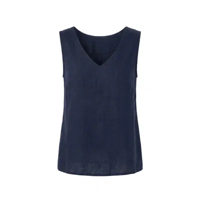 Adrift Clothing Women's Blue Ember Linen Cami In Navy