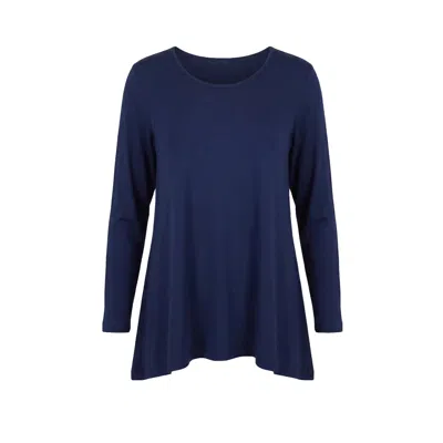 Adrift Clothing Women's Blue Long Sleeve Swing Tee In Navy