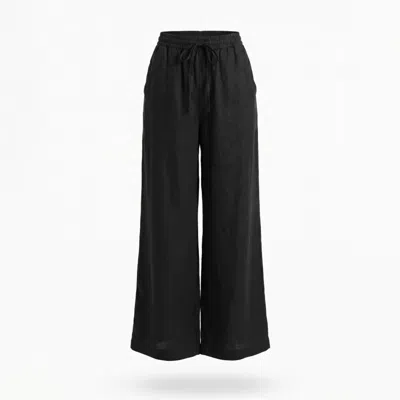 Adrift Clothing Women's Breezy Relaxed Linen Pant In Black