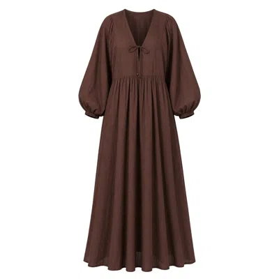 Adrift Clothing Women's Brown Cairo Boho Dress In Chocolate