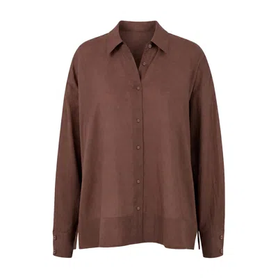 Adrift Clothing Women's Brown Raya Boxy Shirt In Chocolate