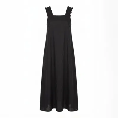 Adrift Clothing Women's Claire Maxi Linen Dress In Black