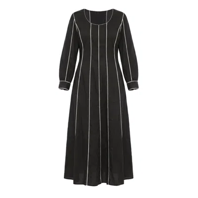Adrift Clothing Women's Eva Panelled Dress In Black Outline In Multi