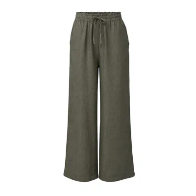 Adrift Clothing Women's Green Breezy Linen Relaxed Pant In Dusty Sage