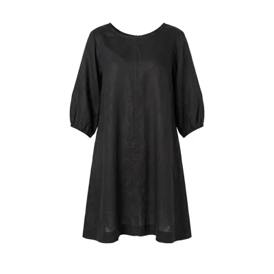 Adrift Clothing Women's Hazel Short Linen Dress In Black