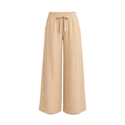 Adrift Clothing Women's Neutrals Breezy Linen Relaxed Pant In Sand