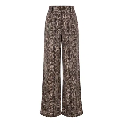 Adrift Clothing Women's Neutrals Marin Pant In Herringbone In Brown