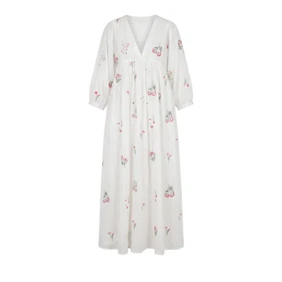 Adrift Clothing Women's White Cairo Boho Dress In Sunlit Grove