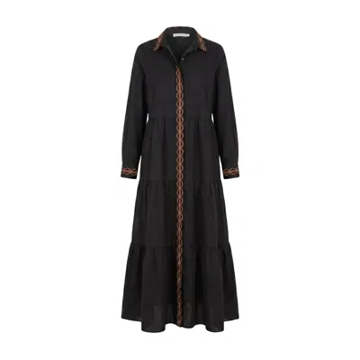 Adrift Clothing Women's Winslow Button Through Dress In Black