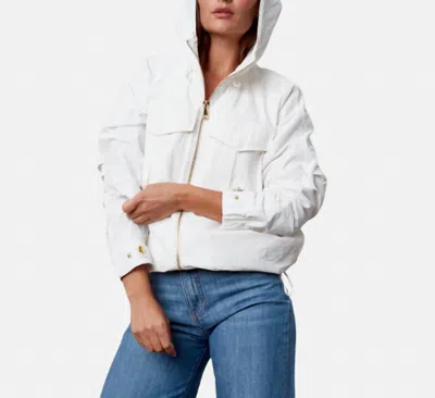 Adroit Atelier Charlie Hooded Raincoat In Wht In Multi