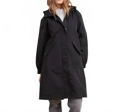 Adroit Atelier Chelsea Hooded Raincoat In Black In Blue