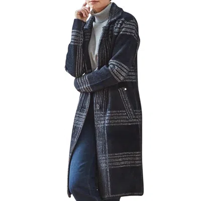 Adroit Atelier Lorie Single-breasted Knit Coat In Black In Blue