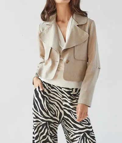 Adroit Atelier Ninon Linen Blend Jacket In Sand