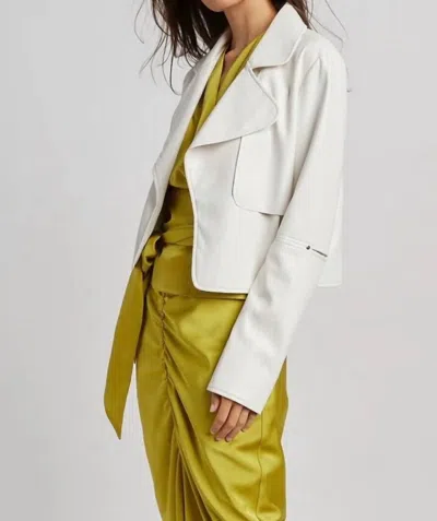Adroit Atelier Ninon Short Leather Jacket In White
