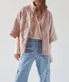 Adroit Atelier Ruby Quilted Modern Cape In Rose In Pink