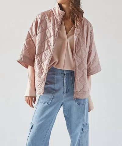 Adroit Atelier Ruby Quilted Modern Cape In Rose In Pink