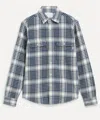 Adsum Mens Beige Check Classic Plaid Workshirt In Multi