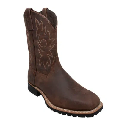 Adtec 12" Steel Toe Work Western Boots In Brown