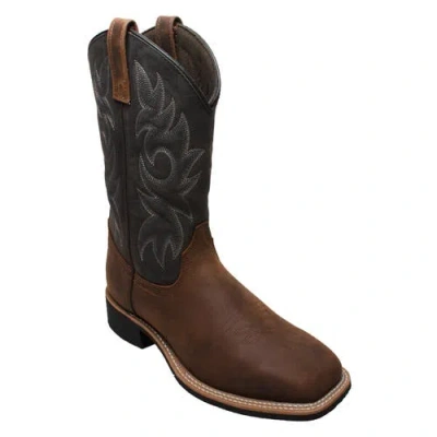 Adtec 12" Work Western Square Toe Boots In Brown
