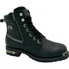 Adtec 6" Reflective Double Zipper Biker Boot In Black