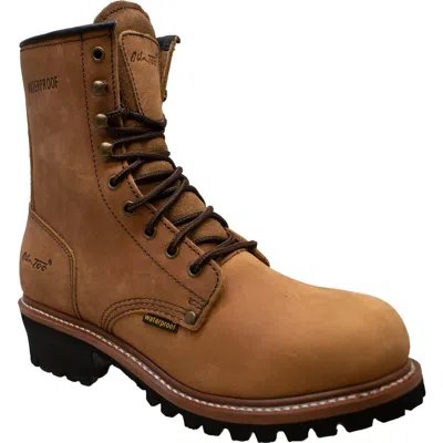 Adtec 9" Waterproof Logger Boots In Brown