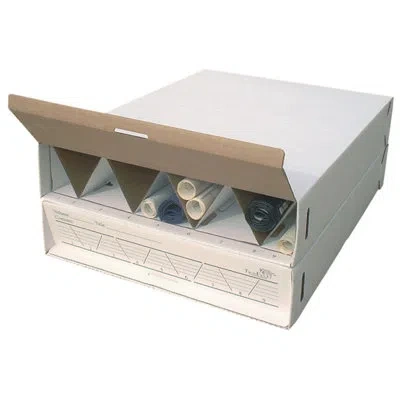 Advanced Organizing Systems Modular Stackable Roll Filing Box In White