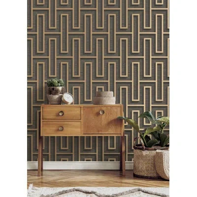 Advantage 33' L X 20.5" W Wallpaper Roll In Black