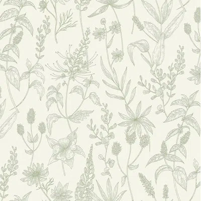 Advantage 33' L X 21" W Wallpaper Roll In Gray,ivory