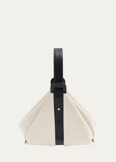 Advene The Age Canvas Pouch Top-handle Bag In White