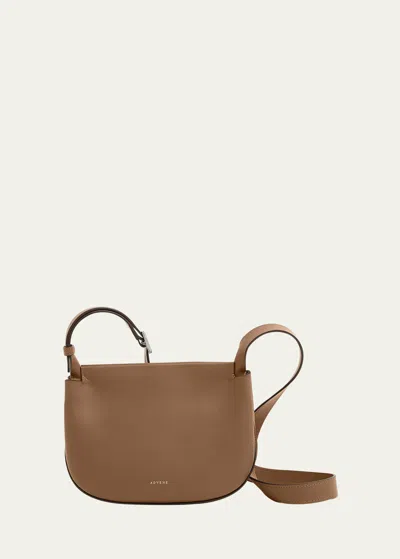 Advene The Duet Small Leather Crossbody Bag In Brown