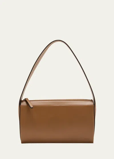 Advene The Edge Zip Leather Shoulder Bag In Orange