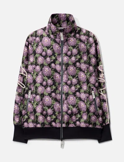 Advisory Board Crystals Abc. Floral Jacquard Soutache Track Jacket In Pink