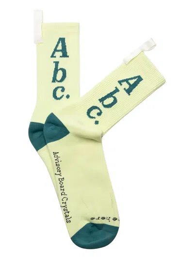 Advisory Board Crystals Abc Logo Socks In Yellow