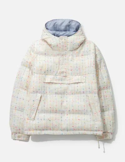 Advisory Board Crystals Abc. Tweed Hooded Puffer Jacket In Neutral