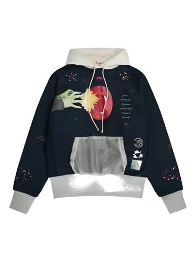 Advisory Board Crystals Birthstone Crystal-embellished Hoodie In Blue