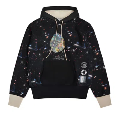 Pre-owned Advisory Board Crystals Birthstone Hooded Sweatshirt #10 'space Print' | Black | Men's Size Xs