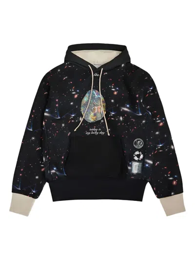 Advisory Board Crystals Birthstone October Galaxy-print Pullover Hoodie In Black