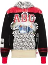ADVISORY BOARD CRYSTALS BLACK LACE PANELLED DRAWSTRING HOODIE