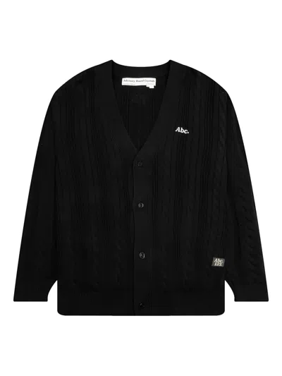 Advisory Board Crystals Cable-knit Cardigan In Black