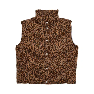 Pre-owned Advisory Board Crystals Camouflaged Puffer Vest 'brown Leopard Print' | Men's Size S