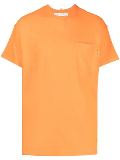 Advisory Board Crystals Chest-pocket Cotton T-shirt In Orange